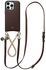 AVY Apple iPhone 16 Pro Bruin Leren Hoesje met Koord Leather and Gold