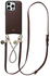 AVY Apple iPhone 16 Pro Bruin Leren Hoesje met Koord Leather and Silver