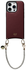 AVY Apple iPhone 16 Pro Burgundy Leren Hoesje met Koord Silver Spark