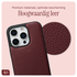 AVY Apple iPhone 16 Pro Burgundy Leren Hoesje met Koord Silver Spark afbeelding 5