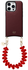 AVY Apple iPhone 16 Pro Burgundy Leren Hoesje met Koord Cupid Clear Red