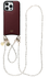 AVY Apple iPhone 16 Pro Burgundy Leren Hoesje met Koord Perla Chic Set