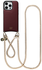 AVY Apple iPhone 16 Pro Burgundy Leren Hoesje met Koord Aurum Lien Set