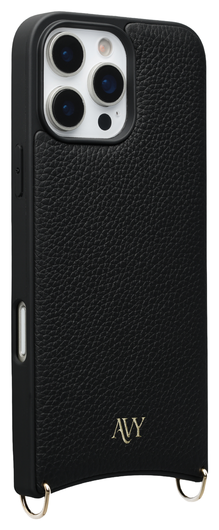 AVY Apple iPhone 16 Pro Max Zwart Leren Hoesje met Koord Cupid Black afbeelding 13