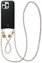 AVY Apple iPhone 16 Pro Max Zwart Leren Hoesje met Koord Silver Spark Set