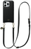 AVY Apple iPhone 16 Pro Max Zwart Leren Hoesje met Koord Long Leather