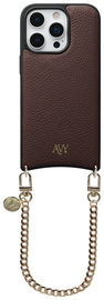 AVY Apple iPhone 16 Pro Max Bruin Leren Hoesje met Koord Aurum Lien