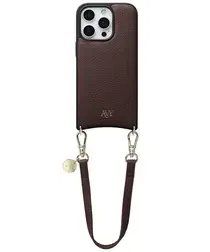 AVY Apple iPhone 16 Pro Max Bruin Leren Hoesje met Koord Short Leather afbeelding