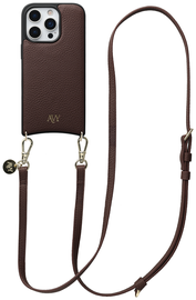 AVY Apple iPhone 16 Pro Max Bruin Leren Hoesje met Koord Long Leather