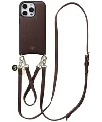 AVY Apple iPhone 16 Pro Max Bruin Leren Hoesje met Koord Leather Set afbeelding