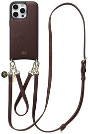 AVY Apple iPhone 16 Pro Max Bruin Leren Hoesje met Koord Leather Set