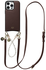 AVY Apple iPhone 16 Pro Max Bruin Leren Hoesje met Koord Leather and Pearls afbeelding 1