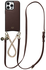 AVY Apple iPhone 16 Pro Max Bruin Leren Hoesje met Koord Leather and Gold