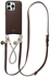 AVY Apple iPhone 16 Pro Max Bruin Leren Hoesje met Koord Leather and Silver