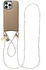 AVY Apple iPhone 16 Pro Max Beige Leren Hoesje met Koord Perla Chic Set