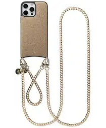 AVY Apple iPhone 16 Pro Max Beige Leren Hoesje met Koord Aurum Lien Set afbeelding