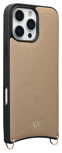 AVY Apple iPhone 16 Pro Max Beige Leren Hoesje met Koord Long Leather afbeelding 10