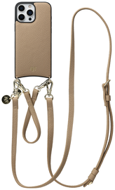 AVY Apple iPhone 16 Pro Max Beige Leren Hoesje met Koord Leather Set