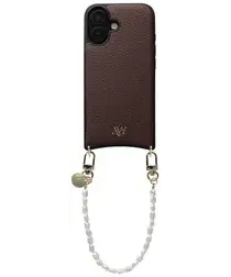 AVY Apple iPhone 17 Bruin Leren Hoesje met Koord Perla Chic afbeelding