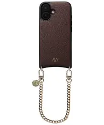 AVY Apple iPhone 17 Bruin Leren Hoesje met Koord Aurum Lien afbeelding