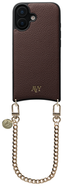 AVY Apple iPhone 17 Bruin Leren Hoesje met Koord Aurum Lien