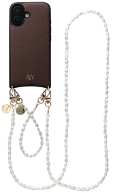 AVY Apple iPhone 17 Bruin Leren Hoesje met Koord Perla Chic Set