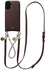 AVY Apple iPhone 17 Bruin Leren Hoesje met Koord Leather and Silver