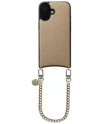 AVY Apple iPhone 17 Beige Leren Hoesje met Koord Aurum Lien afbeelding