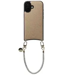 AVY Apple iPhone 17 Beige Leren Hoesje met Koord Silver Spark afbeelding