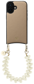 AVY Apple iPhone 17 Beige Leren Hoesje met Koord Cupid Beige