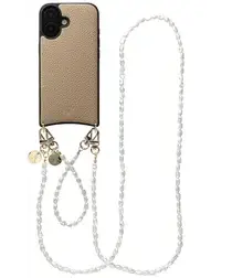 AVY Apple iPhone 17 Beige Leren Hoesje met Koord Perla Chic Set afbeelding