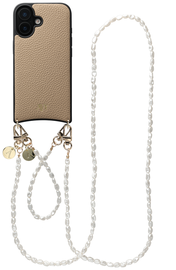 AVY Apple iPhone 17 Beige Leren Hoesje met Koord Perla Chic Set afbeelding