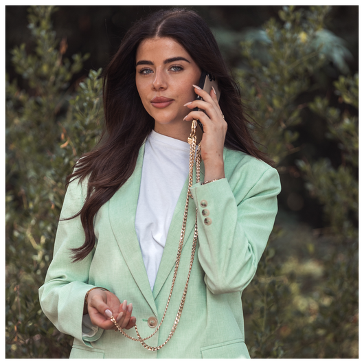 AVY Apple iPhone 17 Beige Leren Hoesje met Koord Aurum Lien Set afbeelding 4