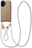 AVY Apple iPhone 17 Beige Leren Hoesje met Koord Silver Spark Set