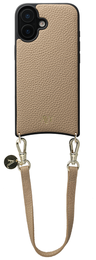 AVY Apple iPhone 17 Beige Leren Hoesje met Koord Short Leather afbeelding 1