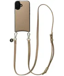 AVY Apple iPhone 17 Beige Leren Hoesje met Koord Long Leather afbeelding