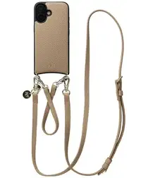 AVY Apple iPhone 17 Beige Leren Hoesje met Koord Leather Set afbeelding