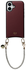 AVY Apple iPhone 17 Burgundy Leren Hoesje met Koord Silver Spark