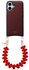 AVY Apple iPhone 17 Burgundy Leren Hoesje met Koord Cupid Clear Red