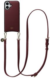 AVY Apple iPhone 17 Burgundy Leren Hoesje met Koord Long Leather afbeelding