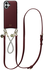 AVY Apple iPhone 17 Burgundy Leren Hoesje met Koord Leather and Silver