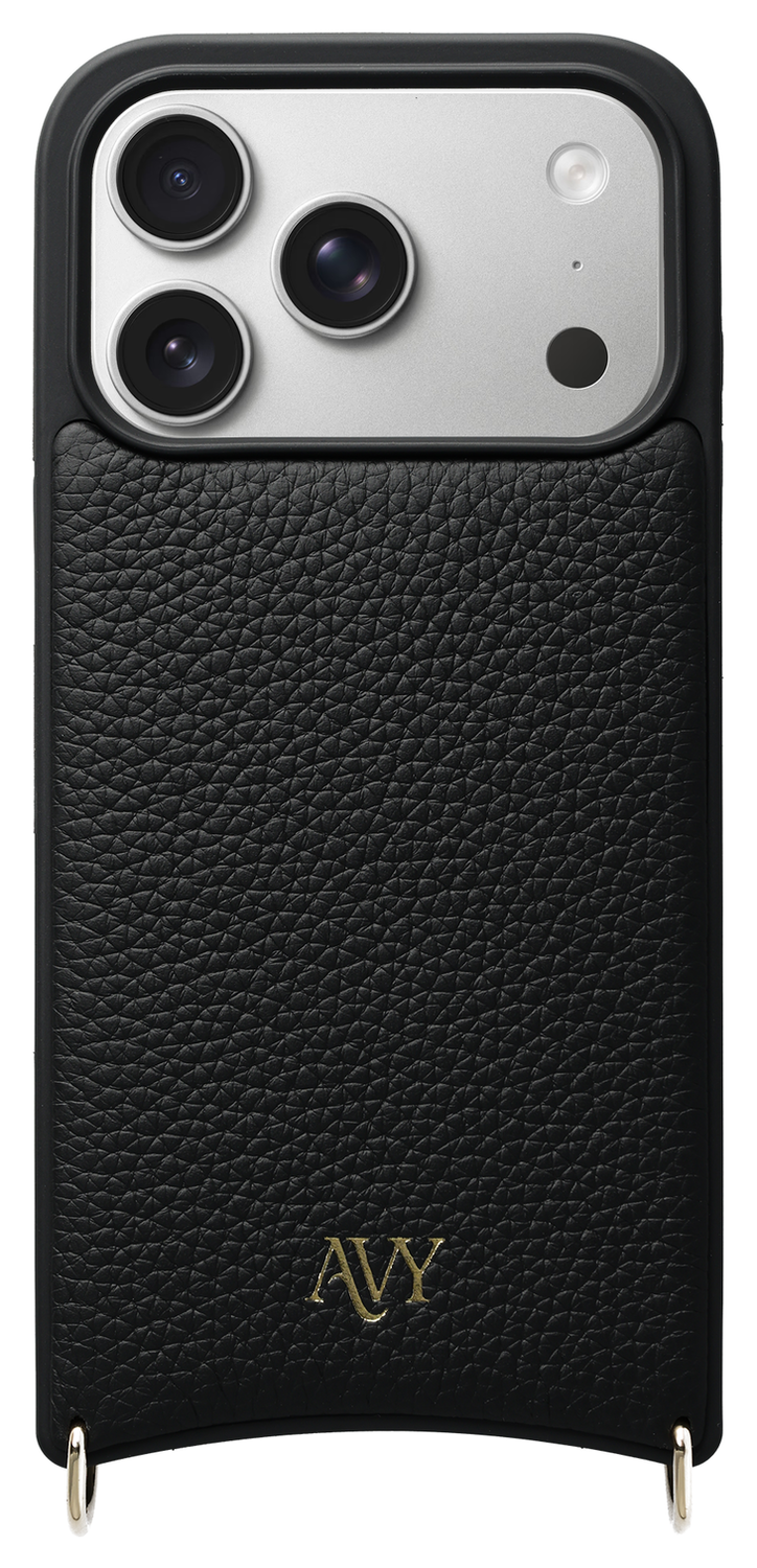 AVY Apple iPhone 17 Pro Zwart Leren Hoesje met Koord Aurum Lien afbeelding 10