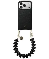 AVY Apple iPhone 17 Pro Zwart Leren Hoesje met Koord Cupid Black afbeelding