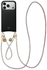 AVY Apple iPhone 17 Pro Zwart Leren Hoesje met Koord Silver Spark Set