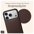 AVY Apple iPhone 17 Pro Bruin Leren Hoesje met Koord Silver Spark afbeelding 5