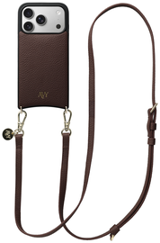 AVY Apple iPhone 17 Pro Bruin Leren Hoesje met Koord Long Leather