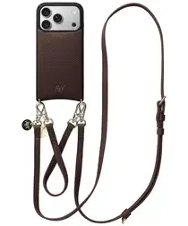 AVY Apple iPhone 17 Pro Bruin Leren Hoesje met Koord Leather Set afbeelding