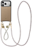 AVY Apple iPhone 17 Pro Beige Leren Hoesje met Koord Silver Spark Set afbeelding 1