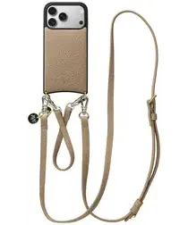 AVY Apple iPhone 17 Pro Beige Leren Hoesje met Koord Leather Set afbeelding