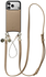 AVY Apple iPhone 17 Pro Beige Leren Hoesje met Koord Leather and Pearls